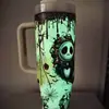 Taza Termo Luminosa de Hielo de 40 Onzas para Navidad y Halloween con Característica de Cambio de Color, Regalo Personalizable, Gran Capacidad de 1.2L