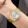 ORSGA Reloj de Moda para Hombre de Negocios Fuente de Fábrica Calendario en Vivo Luminoso Comercio Exterior Simple Cuarzo Dorado Reloj para Hombre