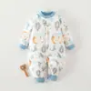 Ropa para bebé recién nacido, mameluco cálido de una pieza, ropa de otoño e invierno, mameluco acolchado de 40 g, ropa antibacterial para exteriores