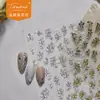 Tomoni Pegatinas para Uñas con Estampado en Caliente Estilo Retro Popular Exquisito Pegatinas para Uñas Metal Flor Joya Material de Pegatina
