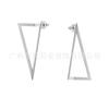 Aretes de tuerca triangulares geométricos huecos de diseño original de acero de titanio chapado en oro de 18K, aretes personalizados INS Tide Ride E221460