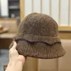 Gorro de Punto para Mujer, Nuevo Moda Otoño e Invierno Sombrero de Pescador, Sombrero Cubo Versátil para Adelgazar la Cara, Sombrero Cálido Retro