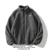 Chaqueta de Algodón de Terciopelo de Cordero para Otoño e Invierno Marca de Moda Americana para Hombre Chaqueta Holgada para Pareja de Hombres y Mujeres Cuello Alto Abrigo de Algodón Engrosado