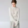 100% Cashmere Novo Estilo Primeira Linha Pronto para Vestir Suéter de Tricô Trançado Gola Redonda Tricô Sem Costura Versátil Design Vazado Emagrecimento