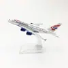 Modelo de avión de aleación de 16 cm British Airways Airbus A380 ventas directas de fábrica Modelo de aviación Regalos de aviación