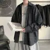 Camisa a cuadros retro de primavera y verano para hombre, camisa casual de marca de moda, chaqueta de estilo coreano, ropa elegante de estilo Hong Kong.