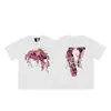 VLONE FOG Trendy Brand Big V Mother Logo Cherry Blossom Manga curta Esboço Bordado Lip Print Graffiti Print Camiseta