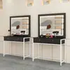 Tocador de Salón de Belleza, Mesa de Maquillaje Dedicada para Maquilladores de Estudio de Bodas, Mesa de Maquillaje para el Hogar con Pantalla LED para Estilismo de Belleza