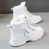 Botas de nieve cálidas forradas de polar para mujer invierno 2024 nuevos zapatos gruesos de algodón talla 34 zapatilla alta