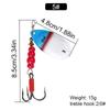Tubo de goma FTK lámina de hierro 15g lentejuelas giratorias Spinner señuelo Luya tiro largo todas las capas de agua pez mandarín róbalo transfronterizo
