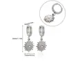 Brincos de Aço Inoxidável com Zircônia Flor de Girassol Transfronteiriços, Brincos de Estilo de Nicho de Alta Qualidade, Acessórios de Orelha Minimalistas de Luxo Leve Estilo Ins