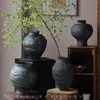 Jarrón de Cerámica de Jingdezhen Estilo Wabi-Sabi Decoración de B&B Maceta de Cerámica Hecha a Mano Arreglo Floral para Sala de Estar Flor Seca Recipiente para Flores de Gres