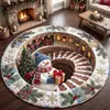 Decoración Navideña Alfombra de Piso de Terciopelo de Cristal Alfombra de Sala de Estar Alfombra de Baño Absorbente de Agua Resistente a Manchas Puerta de Entrada Venta Directa de Fábrica Alfombra de Piso Navideña
