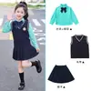 Conjunto Estilo Academia Británica para Niños Chaleco de Punto para Primavera y Otoño Conjunto de Disfraz de Performance para Niños y Niñas Otoño e Invierno