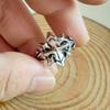Anillo Ancho Estrella Personalizado Plata Tailandesa para Hombre Marca Trendy de Alta Gama Diseño Nicho Retro Guapo Anillo para Hombre