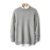 Suéter de Punto Seamless Bai Cai Rong Otoño/Invierno 100% Lana Pura para Hombre, Cuello Medio Alto, Base para Ropa Casual de Negocios