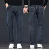 Jeans azules de alta gama para otoño para hombre, corte recto y holgado, pantalones de hombre estilo primavera y otoño, 2026 nuevos pantalones casuales elásticos