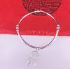 Pulsera de plata de ley s990 pulsera moda coreana flor de durazno hierba pulsera ligera para mujer joyería de plata pulsera Directo de Fábrica