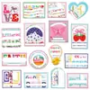 Parches Bordados de Fe para Decoración de Ropa Festiva, Parches de Corazón y Fresa, Parches Bordados de Letras Florales, Termoadhesivos