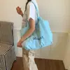 2026 Nuevo Estilo Coreano Nicho Estampado de Letras Gran Capacidad Ligero Casual Bolso Tote para Estudiantes para Usar en Clase