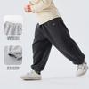 Calça Bebê Dudu Outono e Inverno Forrada com Fleece Calça Longa Infantil, Estilo Outono Calça Casual Grossa para Meninos, Roupa Infantil da Moda