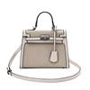 Moda Transfronteriza Comercio Exterior Bolso Kelly para Mujer 2025 Nuevo Bolso Simple Color Contrastante Gran Capacidad Un Solo Hombro Bandolera