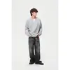 Suéter de Invierno Moderno Simple Estilo Retro Americano Universitario para Hombre, Cuello Henley, Tejido de Bloques de Color M70