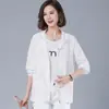 Roupa de proteção solar de verão, jaqueta curta fina para atividades ao ar livre, tamanho grande, camisa respirável com proteção solar para mulheres, caimento solto, adequada para mães de meia-idade