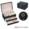 Caja de Embalaje Amazon de Doble Capa Acolchada de PU para Pendientes, Collares y Anillos