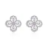 Pendientes de Plata de Ley S925 con Cierre de Mariposa, Trébol de Cuatro Hojas Brillante para Mujer, Lujo Ligero, Gama Alta, Elegantes, para Uso Diario, Exquisitos, Únicos y Hermosos