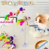 Ventosa Muelle Juguete para Ratones Palo para Gatos Entretenimiento para Gatos Ventosa Pluma Campana Suministros para Mascotas Artefacto de Autoentretenimiento Peluche