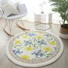 Alfombra redonda de estilo japonés, moderna y sencilla para mascotas, lavable, suave, de imitación de cachemira, para dormitorio y sala de estar.