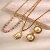 Collar de perlas de acero inoxidable transfronterizo, chapado en oro de 18 quilates, impermeable, accesorios europeos y americanos para mujer, joyería de moda de alta gama de acero de titanio