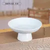 Bandeja de té y bocadillos simple de celadón con base alta, bandeja de ofrendas Zen estilo chino, para sala de estar del hogar, exhibición de bocadillos, pasteles y frutas, bandeja de almacenamiento de cerámica