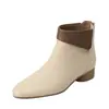Botas Curtas Macias para Outono e Inverno Femininas, Botas Simples de Algodão com Bico Fino, Novo Estilo 2025 Botas Versáteis Francesas com Forro de Lã para Mulheres