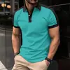 Camisa POLO de manga corta para hombre de venta caliente transfronteriza europea y americana, impresión 3D, casual de negocios, botón, solapa, Polo