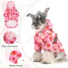 Capa de Chuva Fofa para Cachorro com Estampa de Morango com Coleira Refletiva Impermeável com Capuz para Cães Pequenos Jaqueta de Proteção contra Chuva para Pets