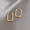 Aretes de hebilla geométrica ovalada, estilo europeo y americano ins, clásicos de metal geométrico rectangular, suministro transfronterizo
