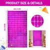 Cortina de Chuveiro de Laser Quadrada Transfronteiriça 1*2m Adereços de Decoração de Fundo de Casamento Adereços de Celebração de Festa e Festival Cortina Quadrada