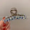 Horquilla de Cristal Exquisita y de Lujo Ligero para la Parte Trasera de la Cabeza de Mujer, Pinza de Tiburón de Tocados de Gama Alta, Nueva Horquilla de Moda