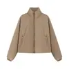 ZA comercio exterior transfronterizo artículo popular de ropa para mujer otoño e invierno 2026 nuevo moda europea y americana repelente al agua acolchada simple color liso chaqueta de algodón para mujer