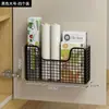 Caja de Almacenamiento para Refrigerador de Arte en Hierro Minimalista Moderno Estante de Almacenamiento Colgante para Puerta de Gabinete de Cocina Cesta de Almacenamiento de Escritorio