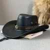 Hebilla de Remache para Cinturón de Piel de Vaca Sombrero Jazz para Hombres y Mujeres Primavera, Verano y Otoño Viajes al Aire Libre Sombrero para el Sol Ala Ancha Sombrero de Vaquero Occidental de Xizang