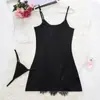 Camisola de Renda Patchwork Transfronteiriça Europeia e Americana com Design Cruzado nas Costas, Lingerie Sexy de Comprimento Médio, Atacado em Estoque