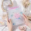 Clipe de Ferro Folha Solta 4 Grades 3 polegadas Álbum de Cartões Capa Acrílica de Alta Transparência Aparência Elevada A5 Polaroid Cartão Pequeno Mercadoria Estrela