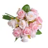Buquê de 12 Rosas Artificiais para Adereços de Fotografia de Casamento e Decoração de Sala de Estar