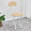 Silla Plegable Silla de Comedor Doméstica Silla Simple Silla de Ocio con Respaldo Taburete de Dormitorio Silla de Balcón Taburete Redondo Portátil para Adultos