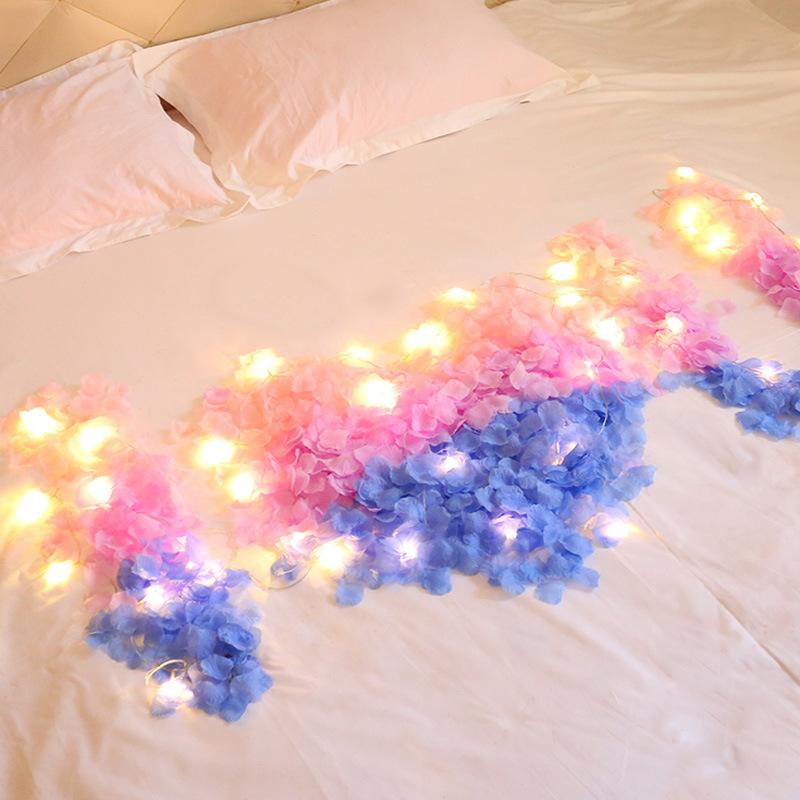 仿真玫瑰花瓣结婚表白装饰手撒花情人节求婚制造浪漫婚房布置用品