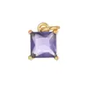 Lujo ligero moda transfronteriza DIY accesorios para joyería colgante de piedra de nacimiento cuadrada circonita collar pulsera accesorio charm