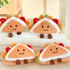 Colgante de peluche de sándwich, muñeca de juguete de comida linda, accesorio que chirría para mochilas de estudiantes